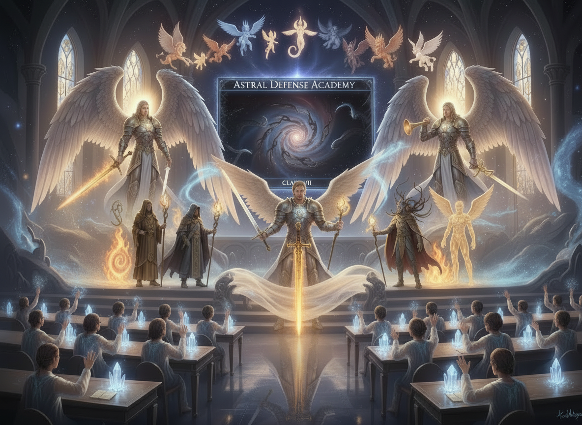 Firefly_i need an image for the astral defense class with arch angel michael, gabriel and rap 993216 (2).png