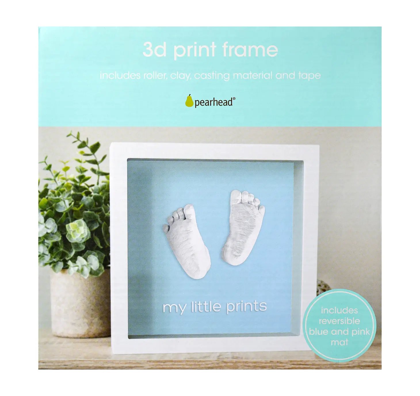 Green Pollywog | Baby Handprint and Footprint Kit | Elegant White Picture  Frame | Non-Toxic | Inkless Footprint | Baby Footprint Frame | Newborn