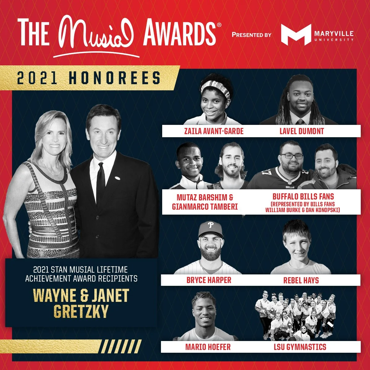Recipients of the 2021 Musial Awards