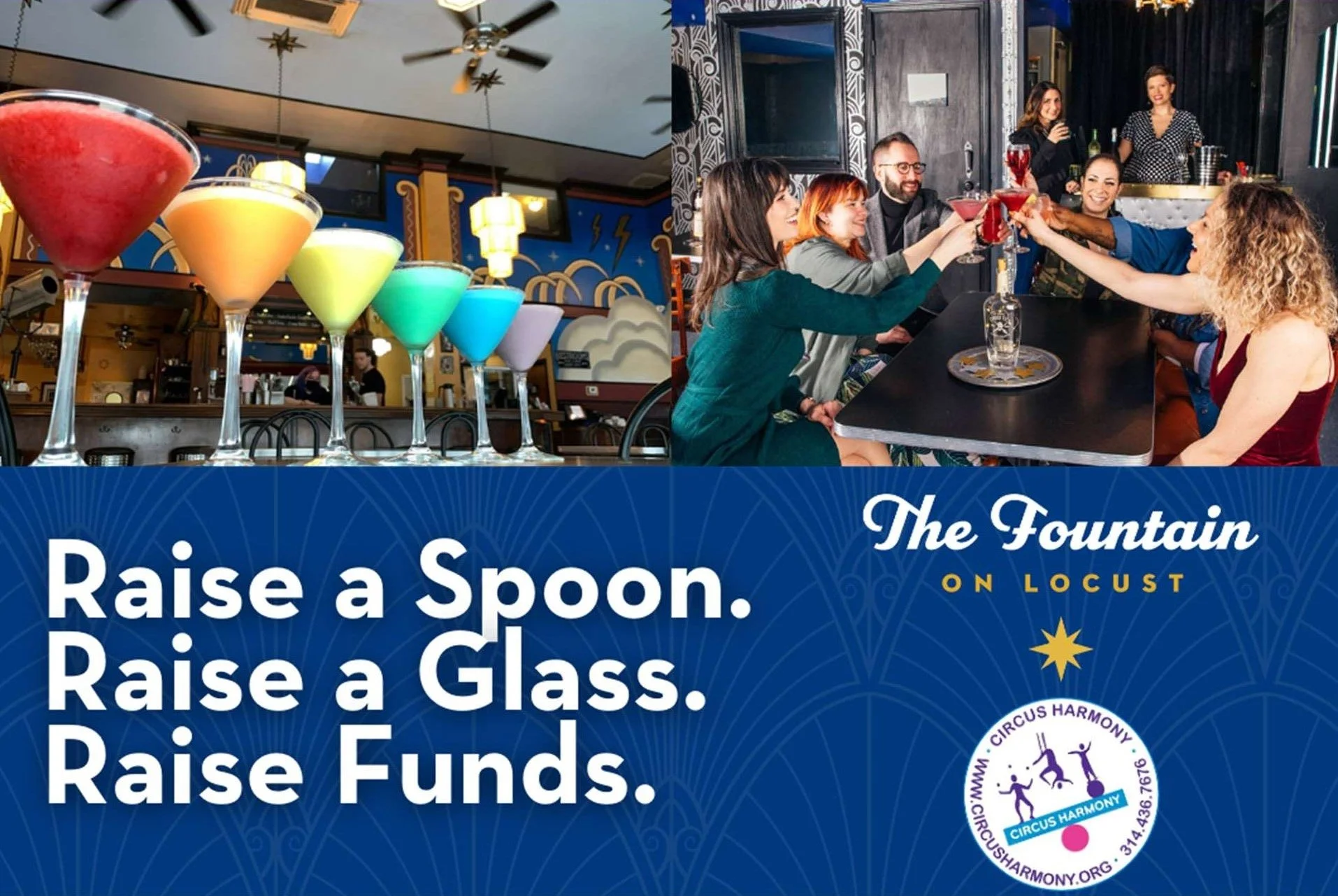 Raise a glass, a fork, a spoon or an ice cream cone March 27 to benefit Circus Harmony
