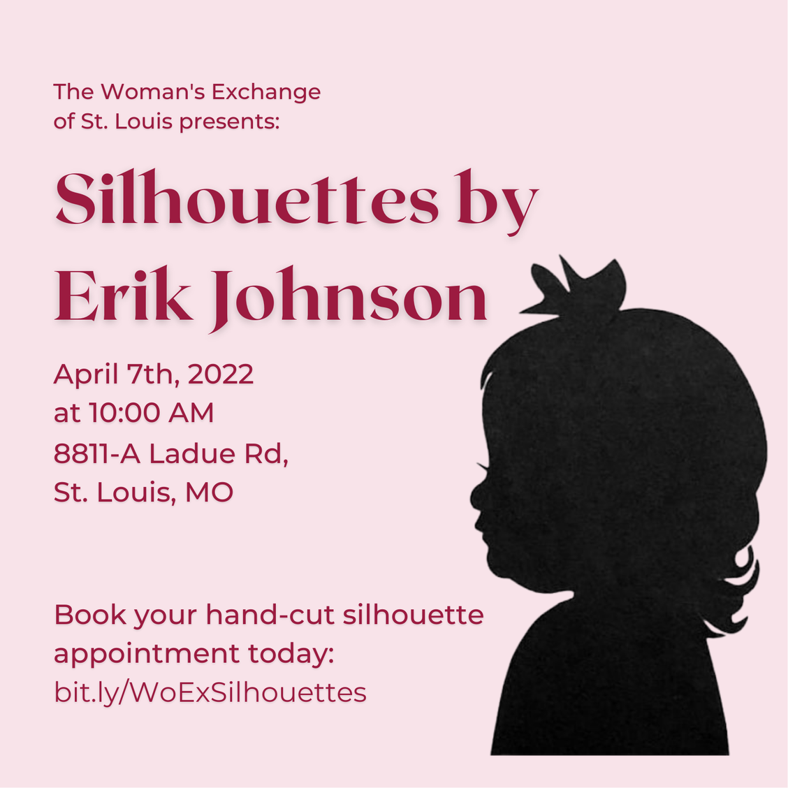 On June 17, @woexstl is hosting silhouette artist Erik Johnson