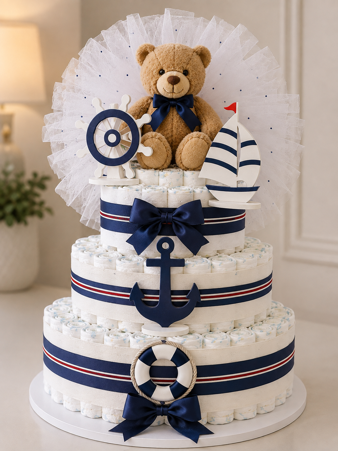 Ahoy Nautical Diaper Cake