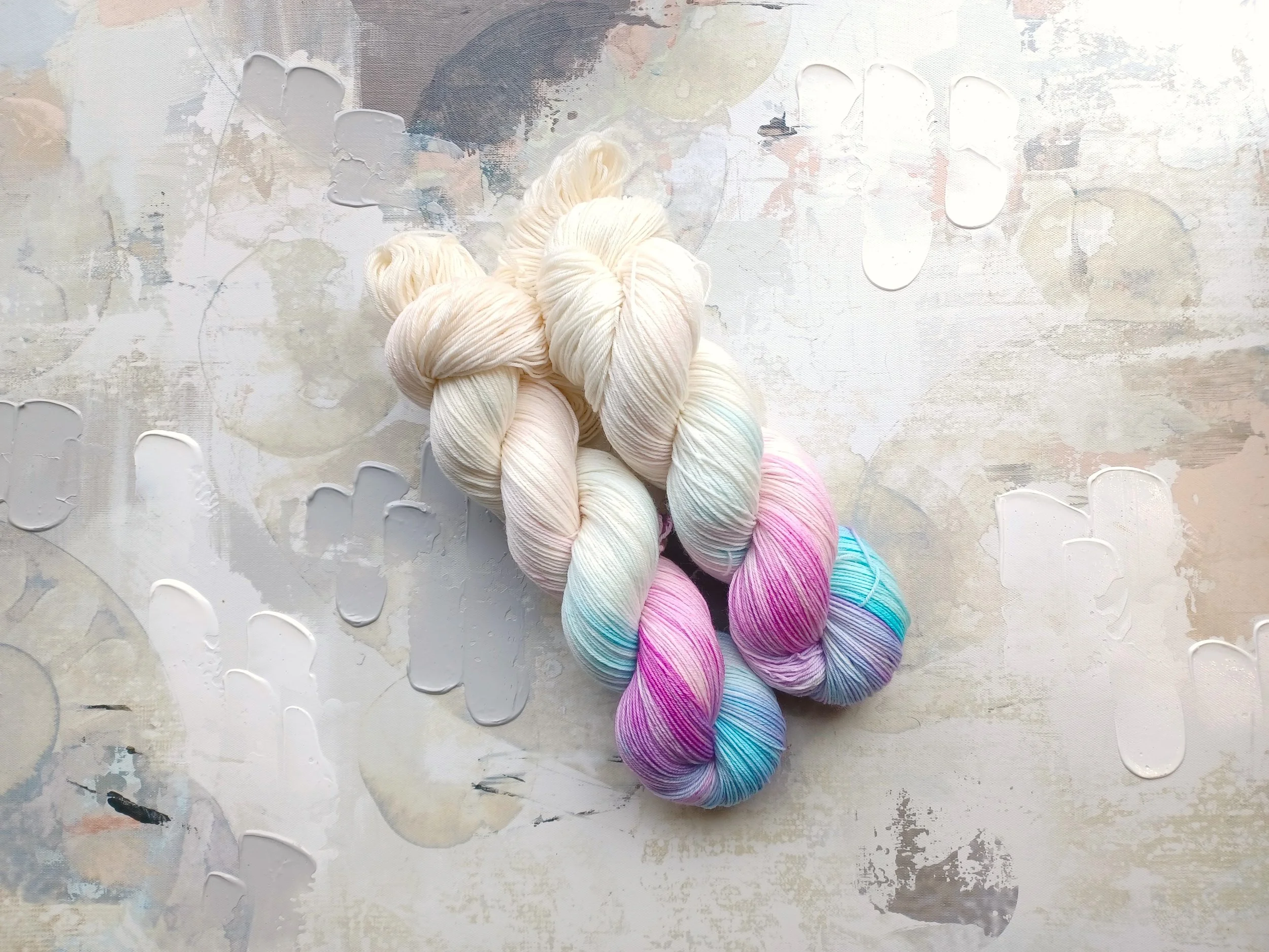 Chasing Unicorns Handdyed Yarn, Sock Yarn, Wool Yarn Pink and