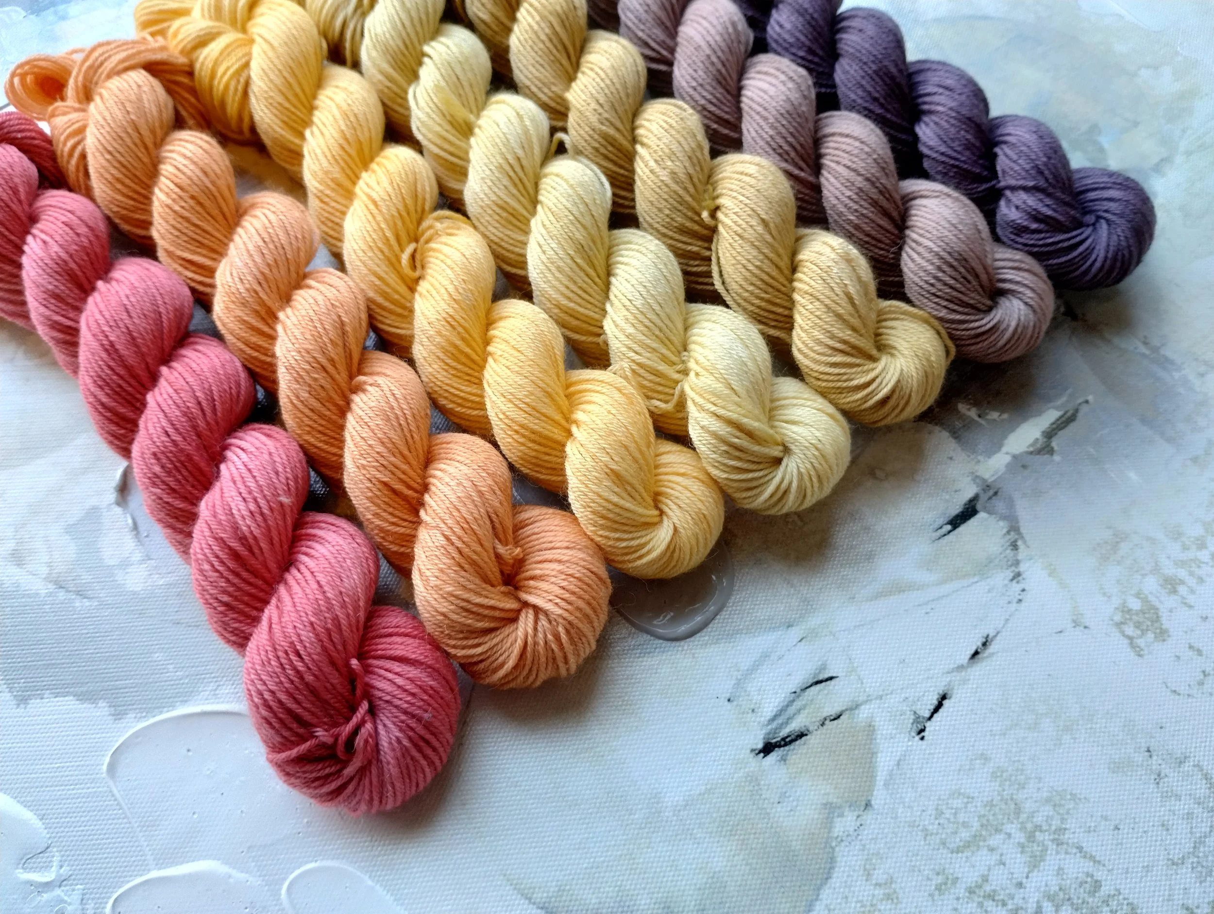 Fall Foliage Mini Skein Set, Hand-dyed Yarn, Sock Yarn, Wool yarn, Fall Gradient Yarn, 10g, 20g, and 50g sets