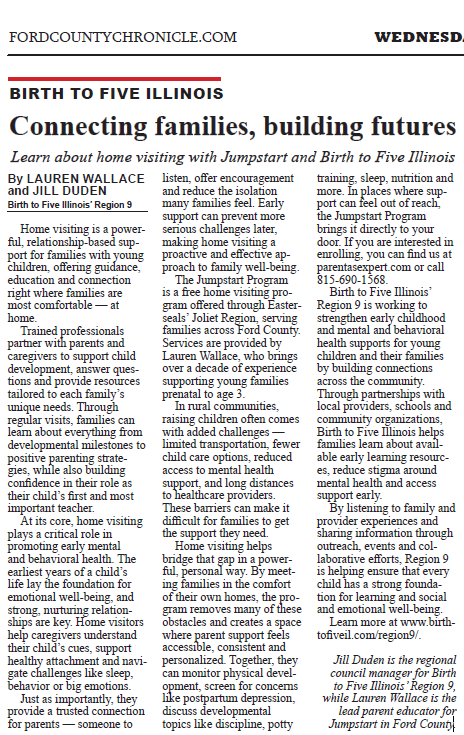 Image of article in the Ford County Chronicle. See below for article text.