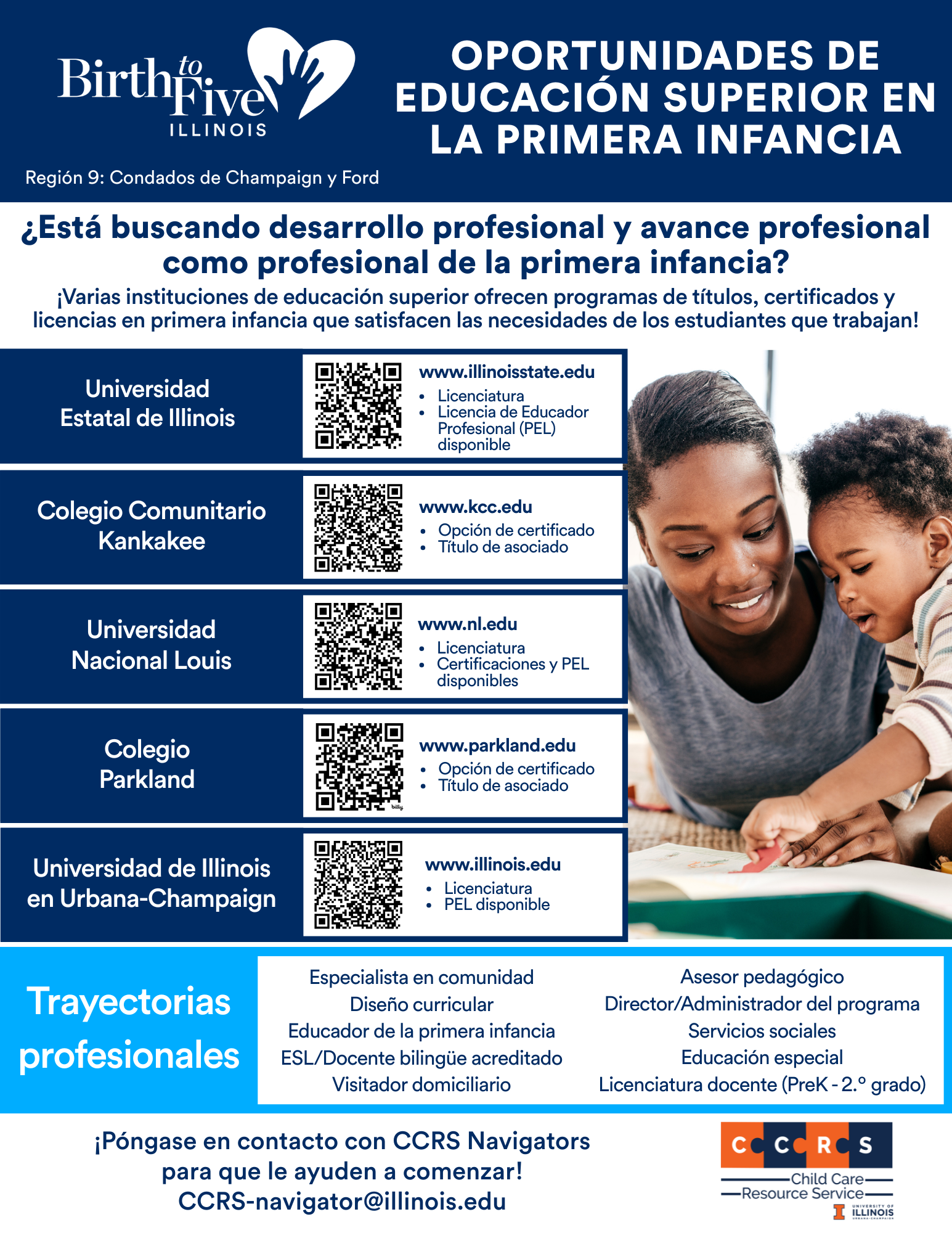 Imagen del folleto: Oportunidades de educación superior en la primera infancia