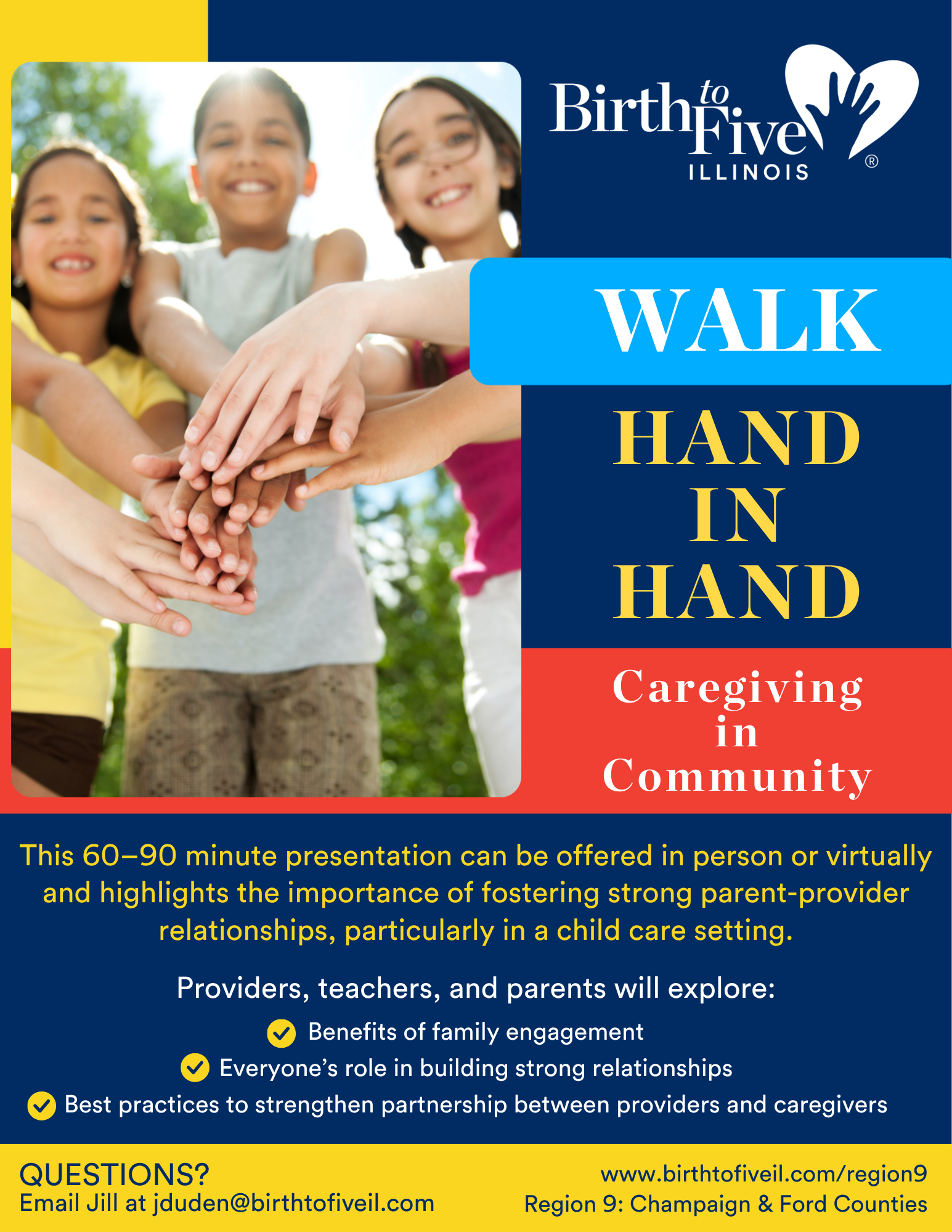 Image of Walk Hand in Hand Presentation Opportunity flyer. Click to download.