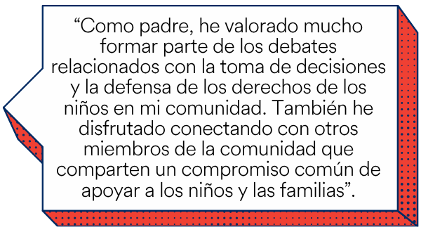 Una cita de un miembro del Comité dentro de un globo de diálogo.