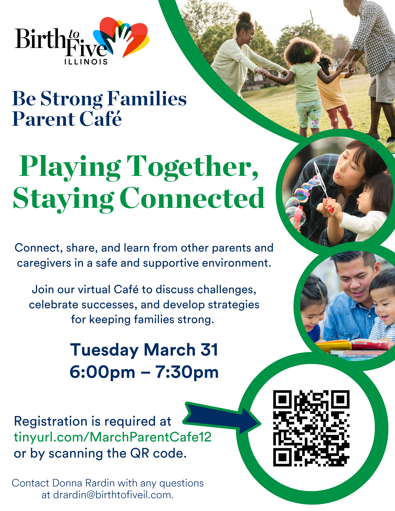 Image of the Parent Cafe Flyer being held on March 31, 2026.