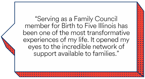 A quote from a Council member inside a speech bubble.