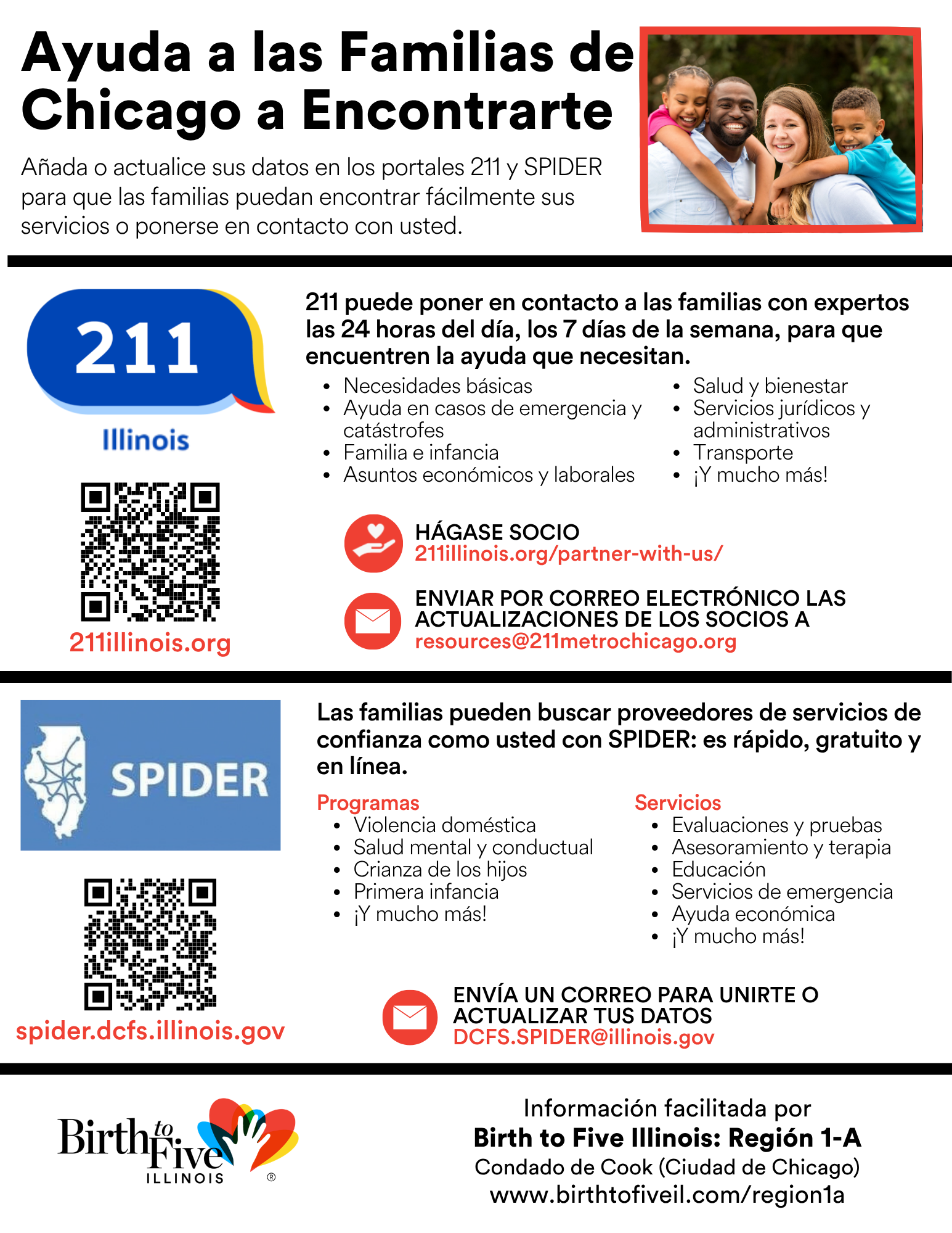 Imagen del folleto "Ayuda a que las familias de Chicago te encuentren". ¡Haz clic para descargar!