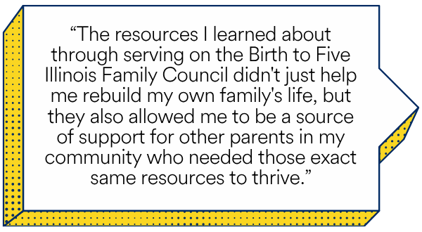A quote from a Council member inside a speech bubble.