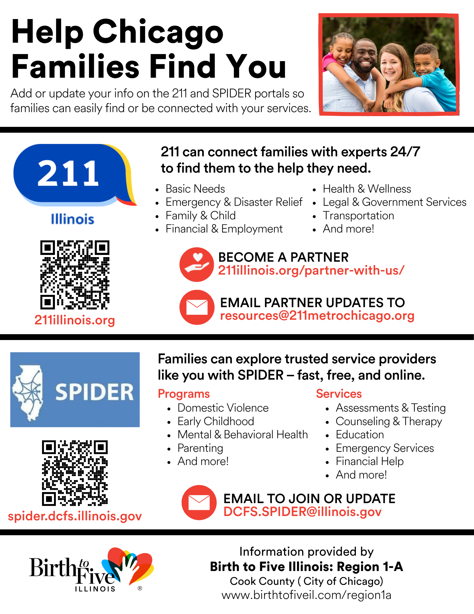 Image of Help Chicago Families Find You flyer. Click to download!