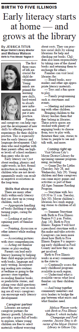 Image of the article in the print version of the Ford County Chronicle. See above for actual article text.