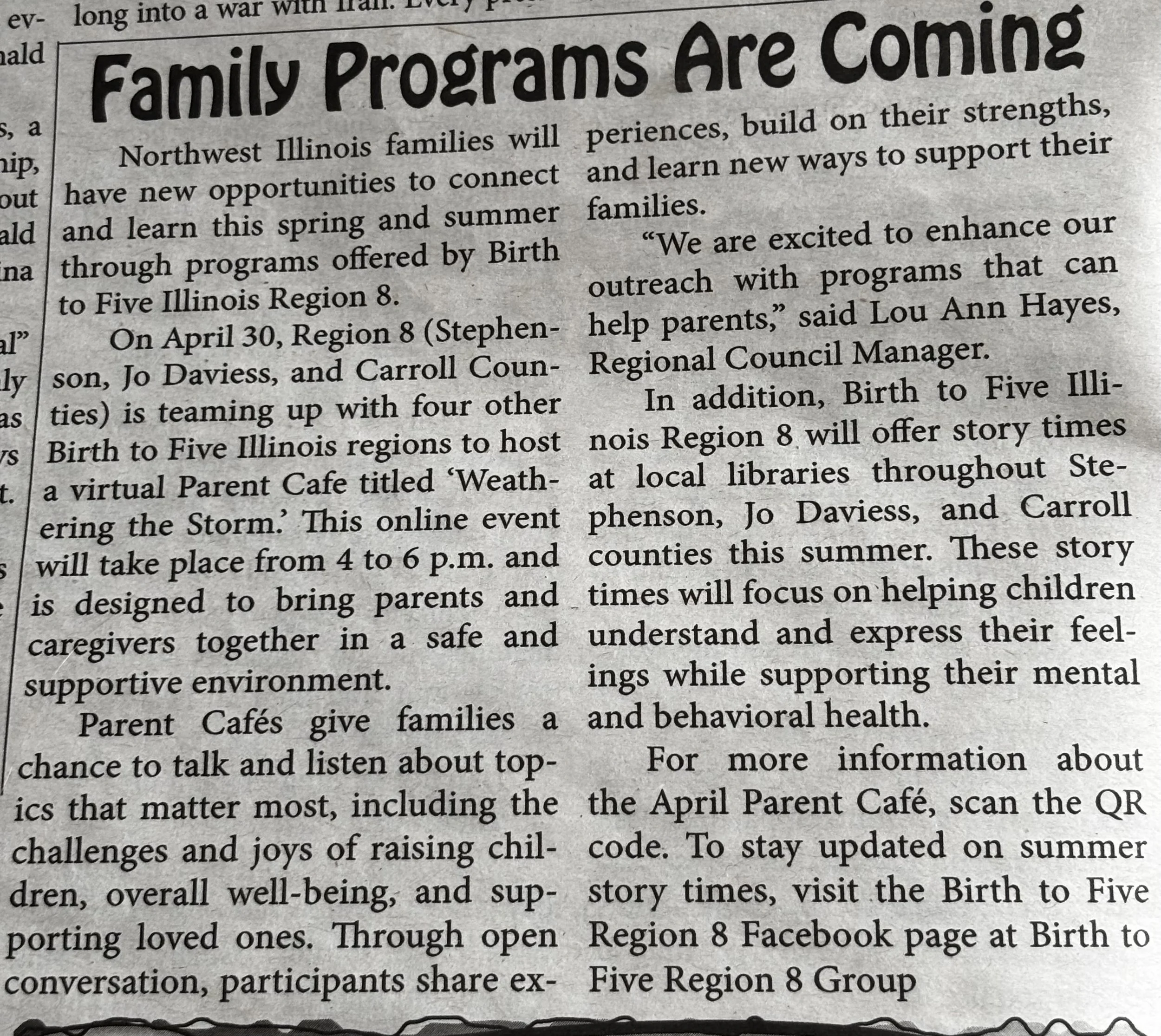 Image of the newspaper clipping in Village Voices.