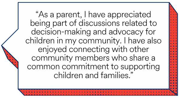 A quote from a Council member inside a speech bubble.