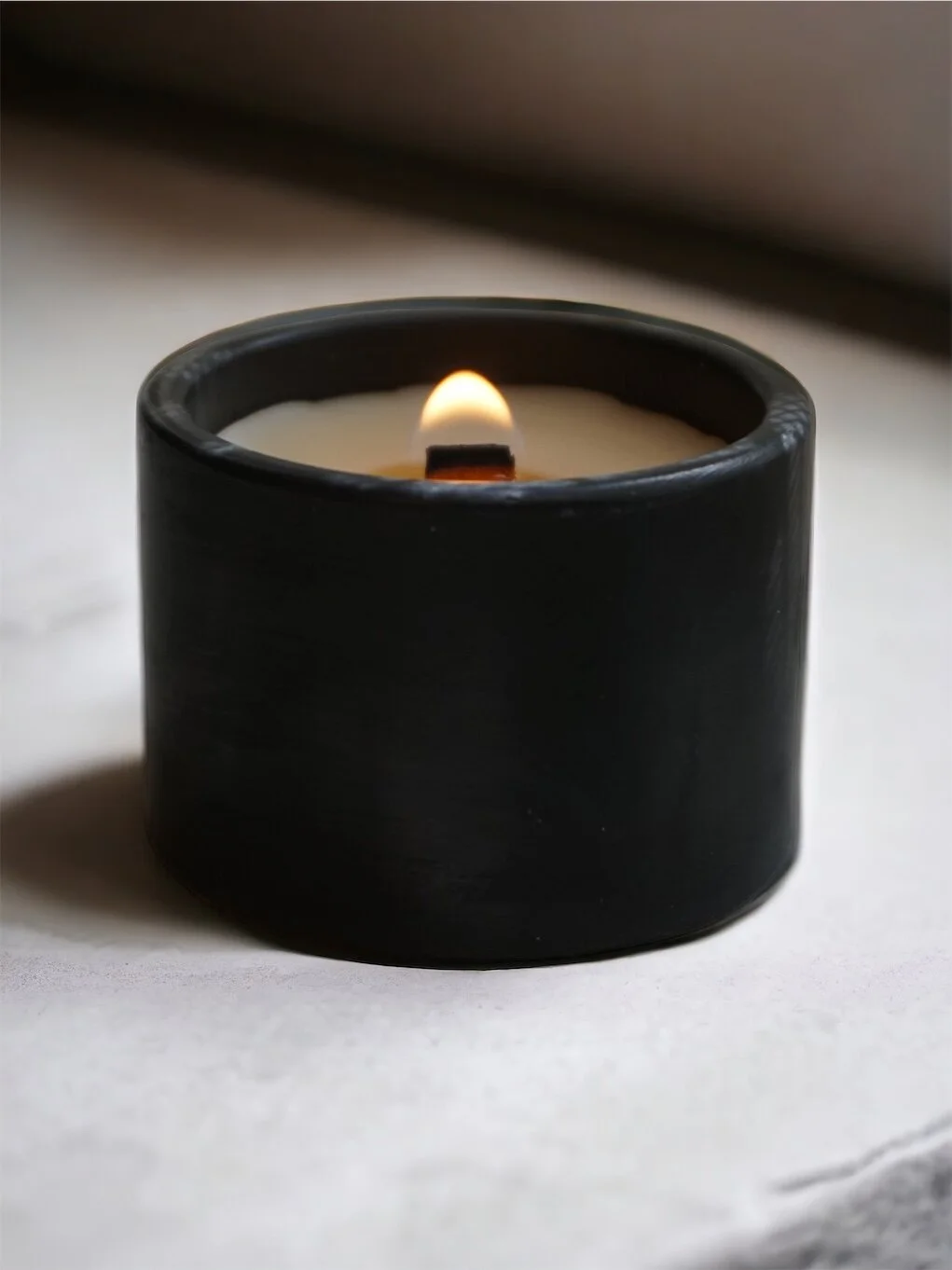 Mini Concrete Candle Set, Tea Light Concrete Candle Sample Set of 4 Luxury Non-Toxic Candle Scents