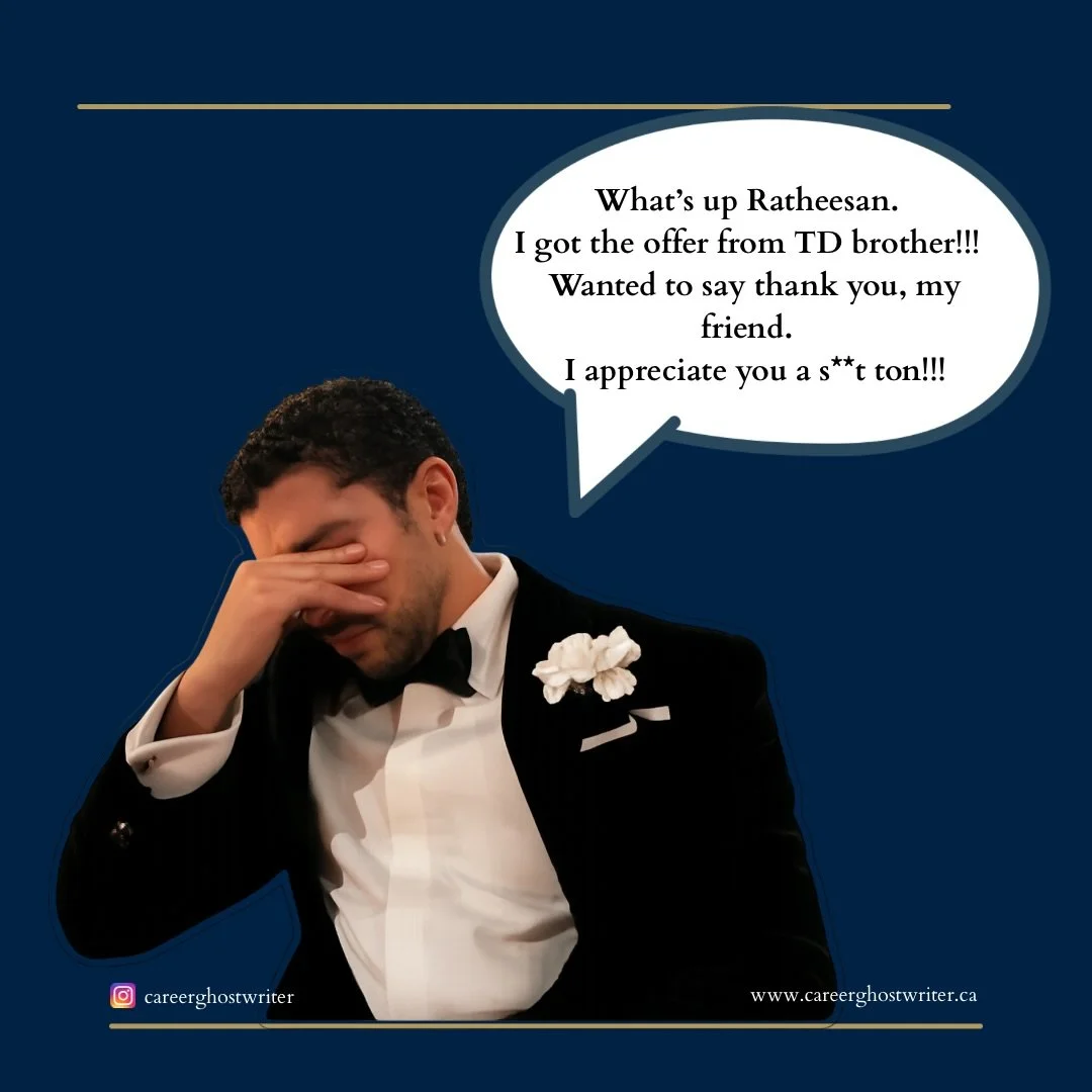 When @badbunnypr gets emotional over our wins 🏆 
My client received an offer from TD Bank 🏦 for their insurance/legal department. 

Are you ready to start #WritingYourSuccessStory ? Send me an email or DM to get started.

📧 info@careerghostwriter.