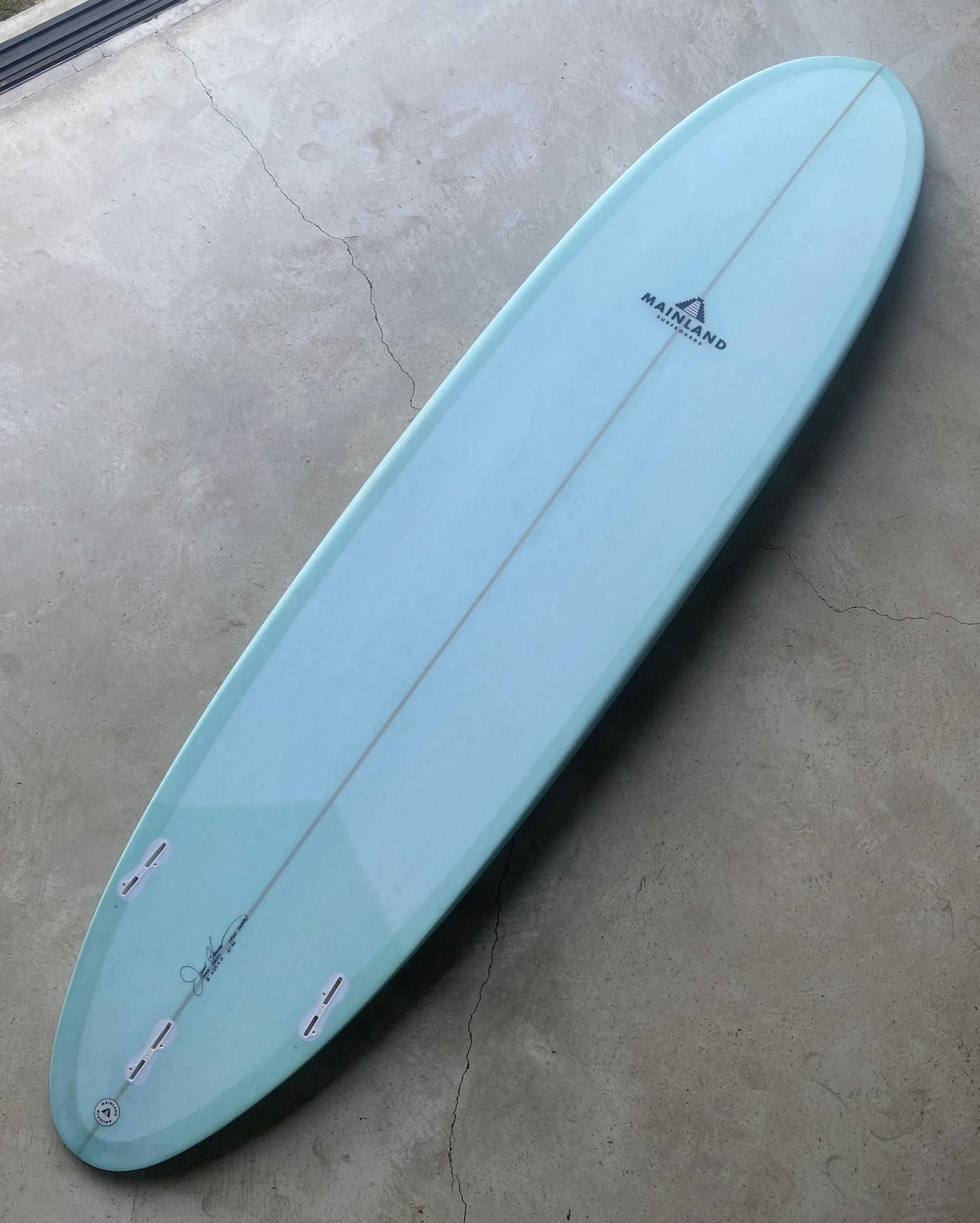 teal surfboard - custom fun shape