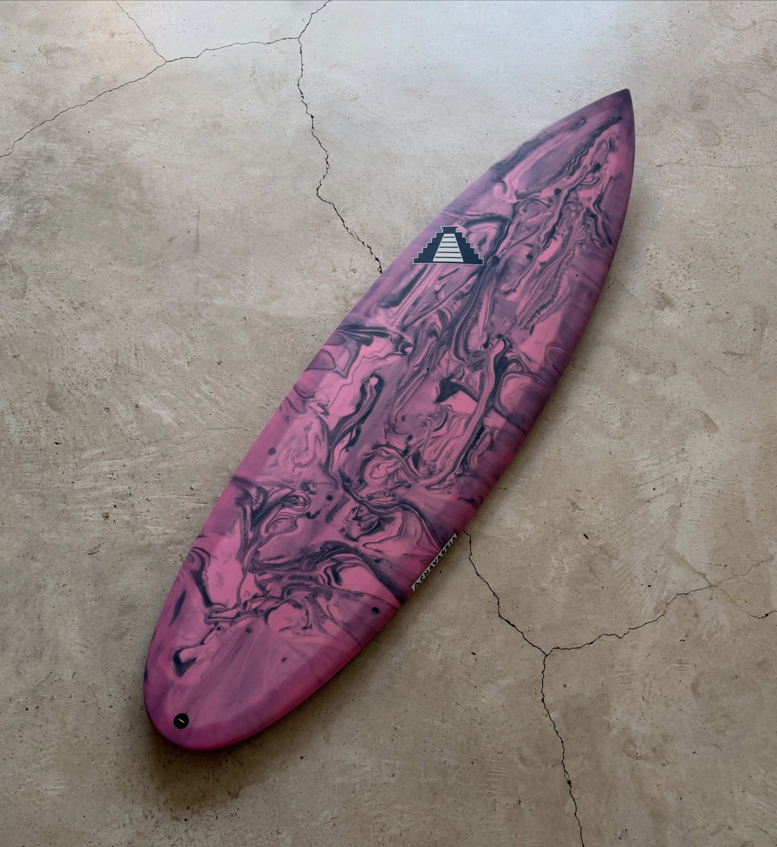 4 x 4 model - 5&rsquo;8 with pink and black resin swirl - Hecho en Sayulita, M&eacute;xico 

.

.
.
#mainlandsurfboards #surfboards #surftrip #sayulita #customsurfboards