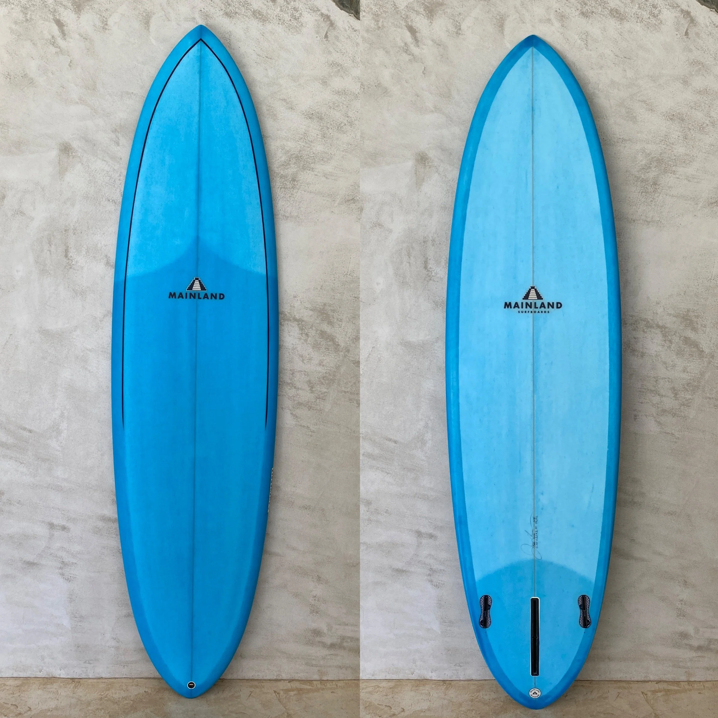custom shape shortboard surfboard blue