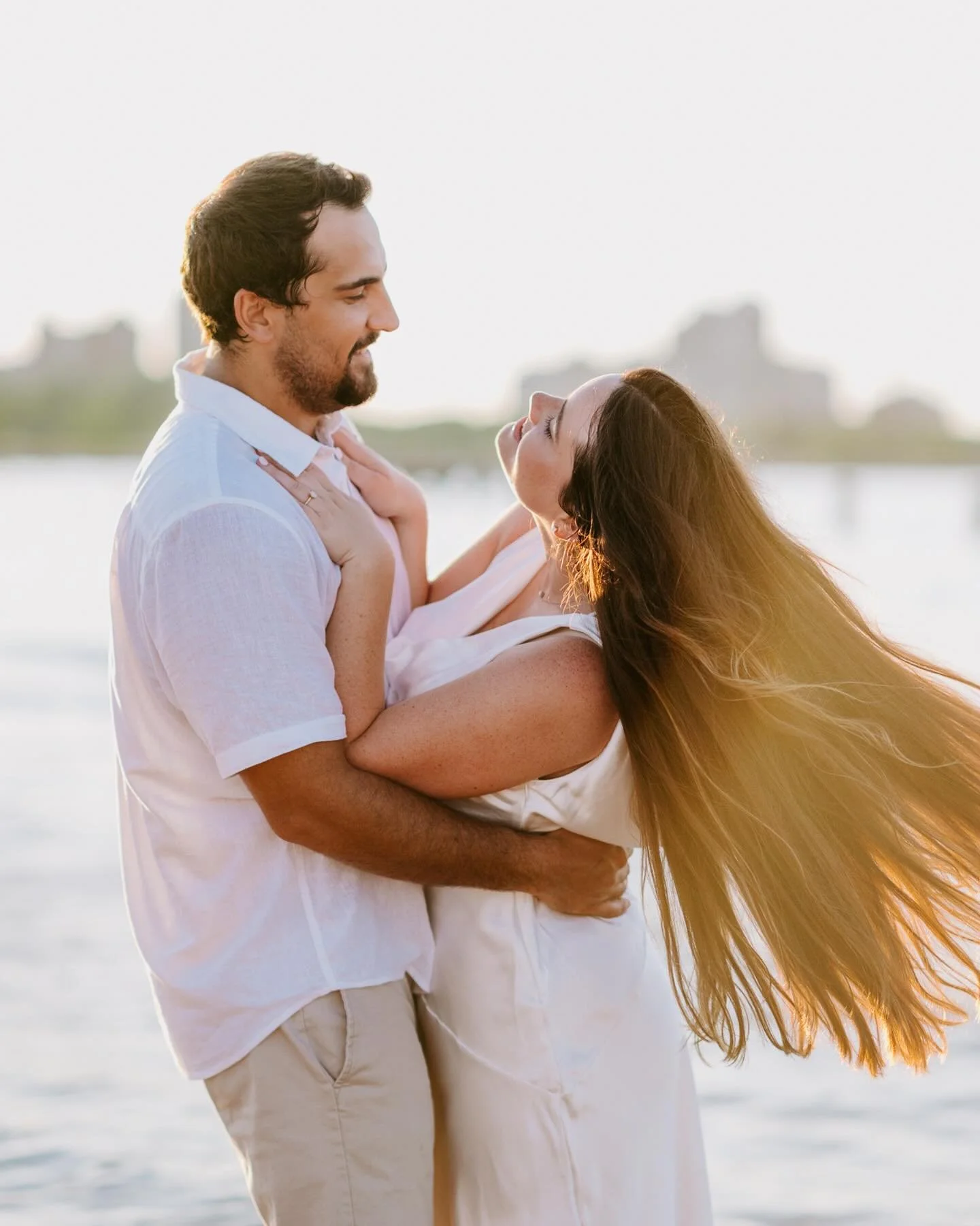Braving the 90 degree heat for the dreamiest sunset beach session!!!! Nikki + Matt- I adore you!!! They were such troopers in the heat and we were able to capture the sweetest moments. We also hit the iconic North Ave skyline spot so can&rsquo;t wait