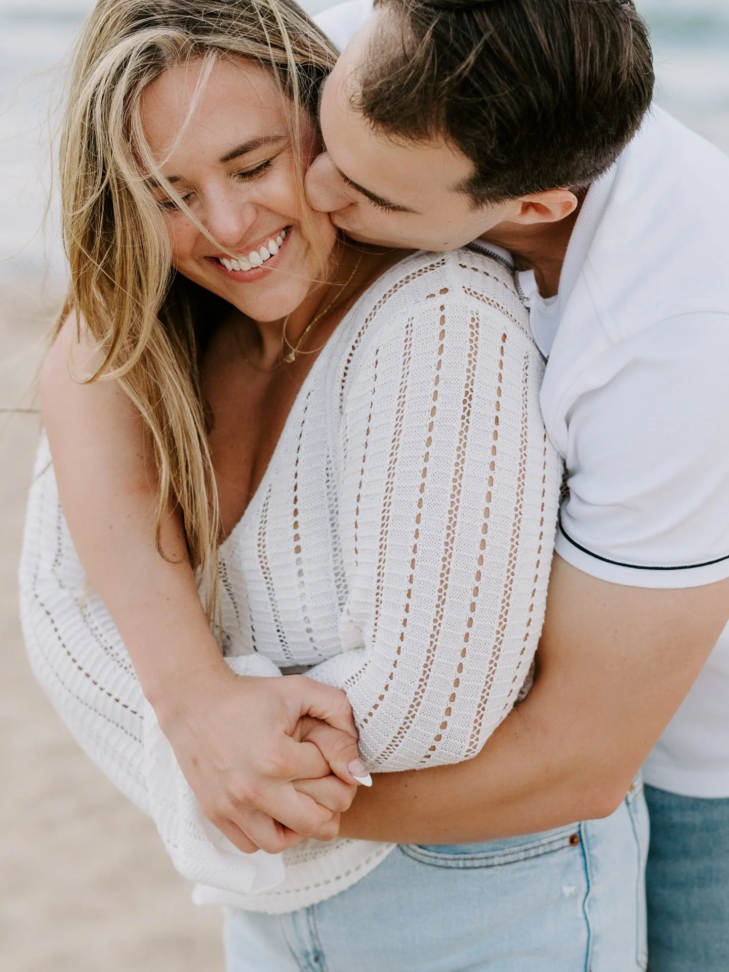 Couldn’t decide if I like the color or grainy b+w more so you get both hehe.
We had sooo much fun running around the beach for this session even with the crazy high winds!!!!! Sometimes the winds make for the most romantic shots π«Άπ»
#beach #