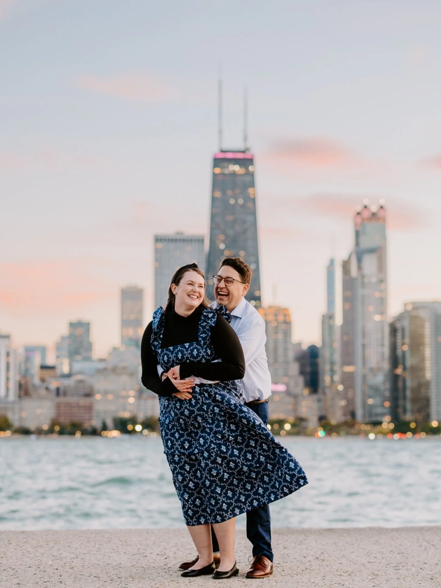 I got Abby + Jake&rsquo;s save the date in the mail today, omg it is the CUTEST, and it reminded me that I still needed to post part 2 of their session!!! We had such a gorg night at North Ave for these!!!

They danced around on the lakefront under t