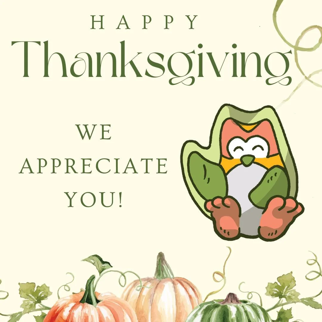 Happy Thanksgiving Everyone!

As we've mentioned before, this year it is Allyhoo's 10 Year Anniversary. This is all because of YOU! You've donated, you've shared our posts and told your friends and family about our mission. YOU have made it possible 