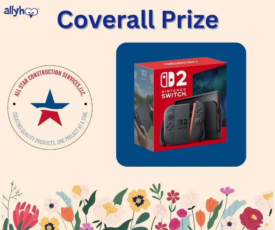 This years final coverall prize is a Nintendo Switch 2 generously sponsored by All Star Construction services!

Come spend your Sunday, May 31st with us at the Shakopee VFW for Allyhoo's Bingo fundraiser! Doors open at noon and the first game will be