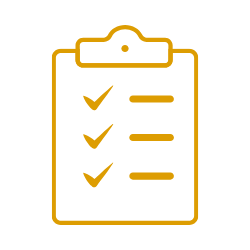 Illustration of a clipboard with a checklist and three checkmarks.