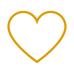Gold outline of a heart shape on a black background