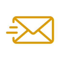 Icon of an envelope with motion lines indicating sending or speed.