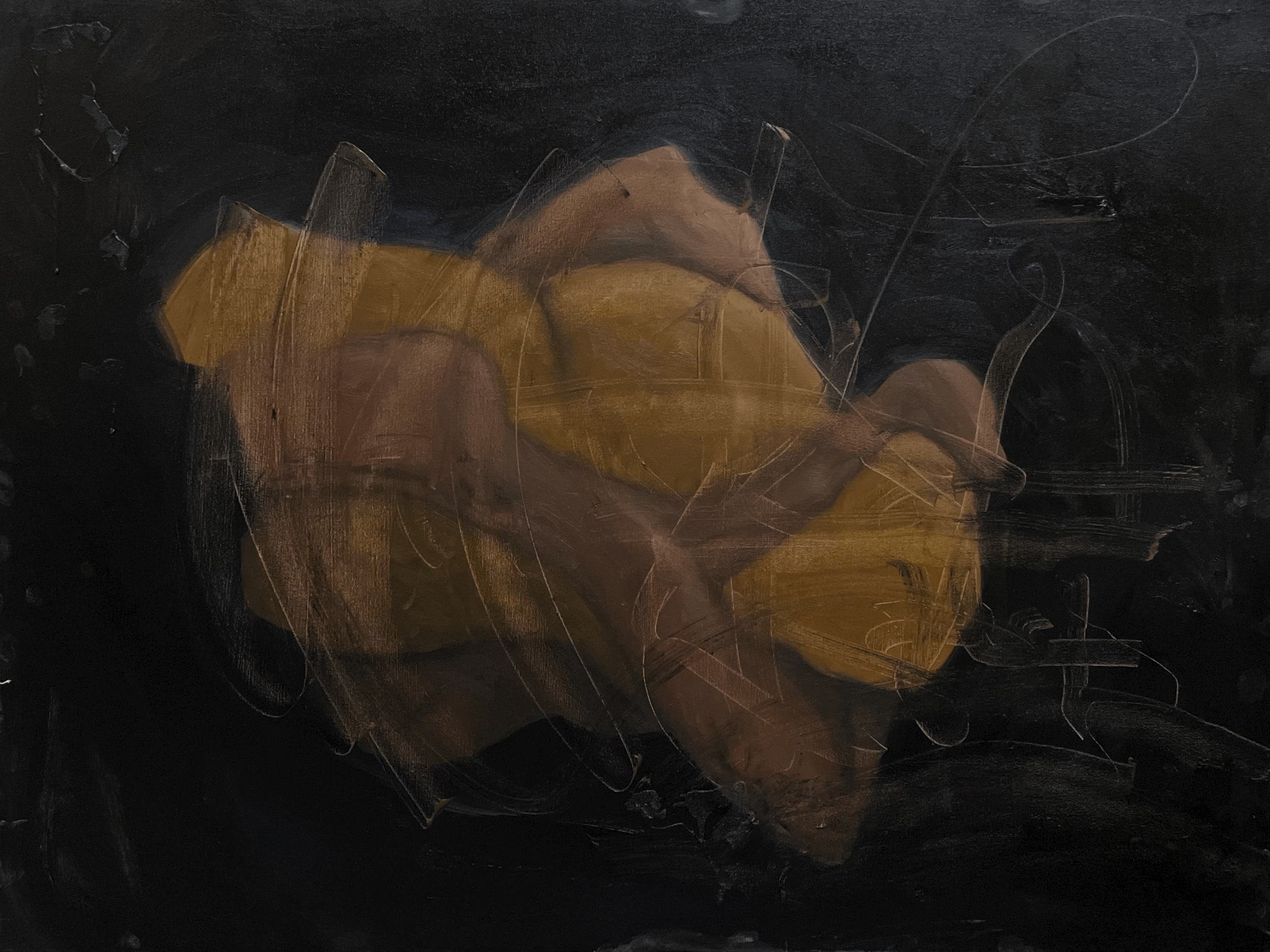 Morph, Bend, Melt 2022. Oil on Canvas. 36 x 72 inches.