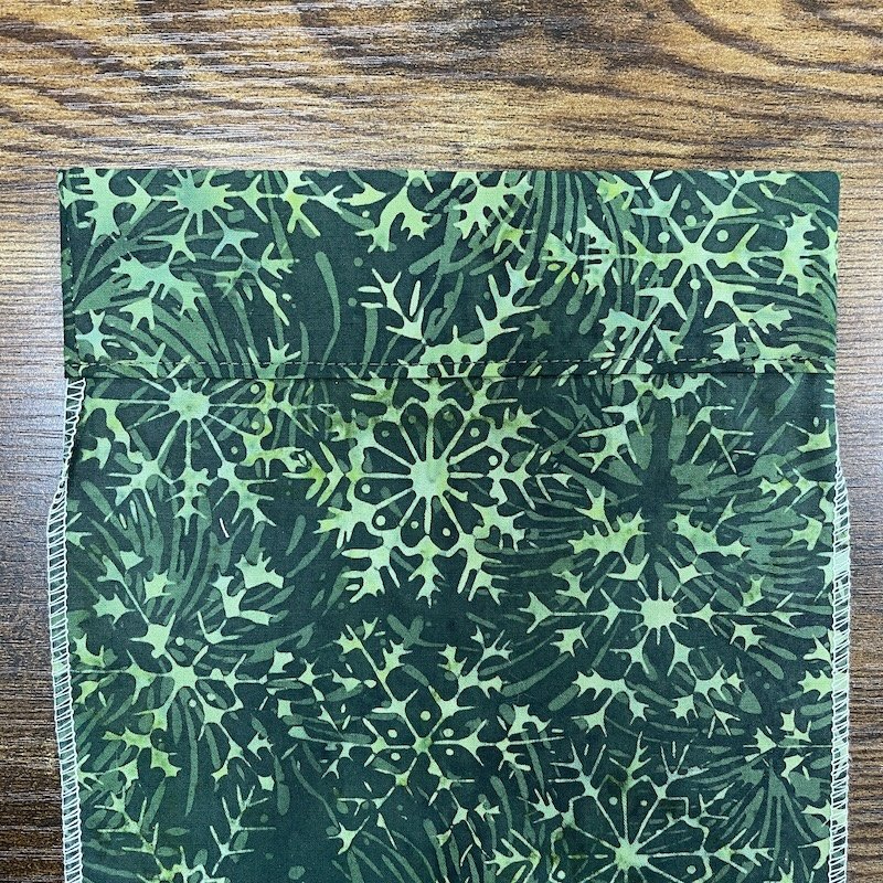 Stocking Liner - Green Snowflakes (Large).jpg