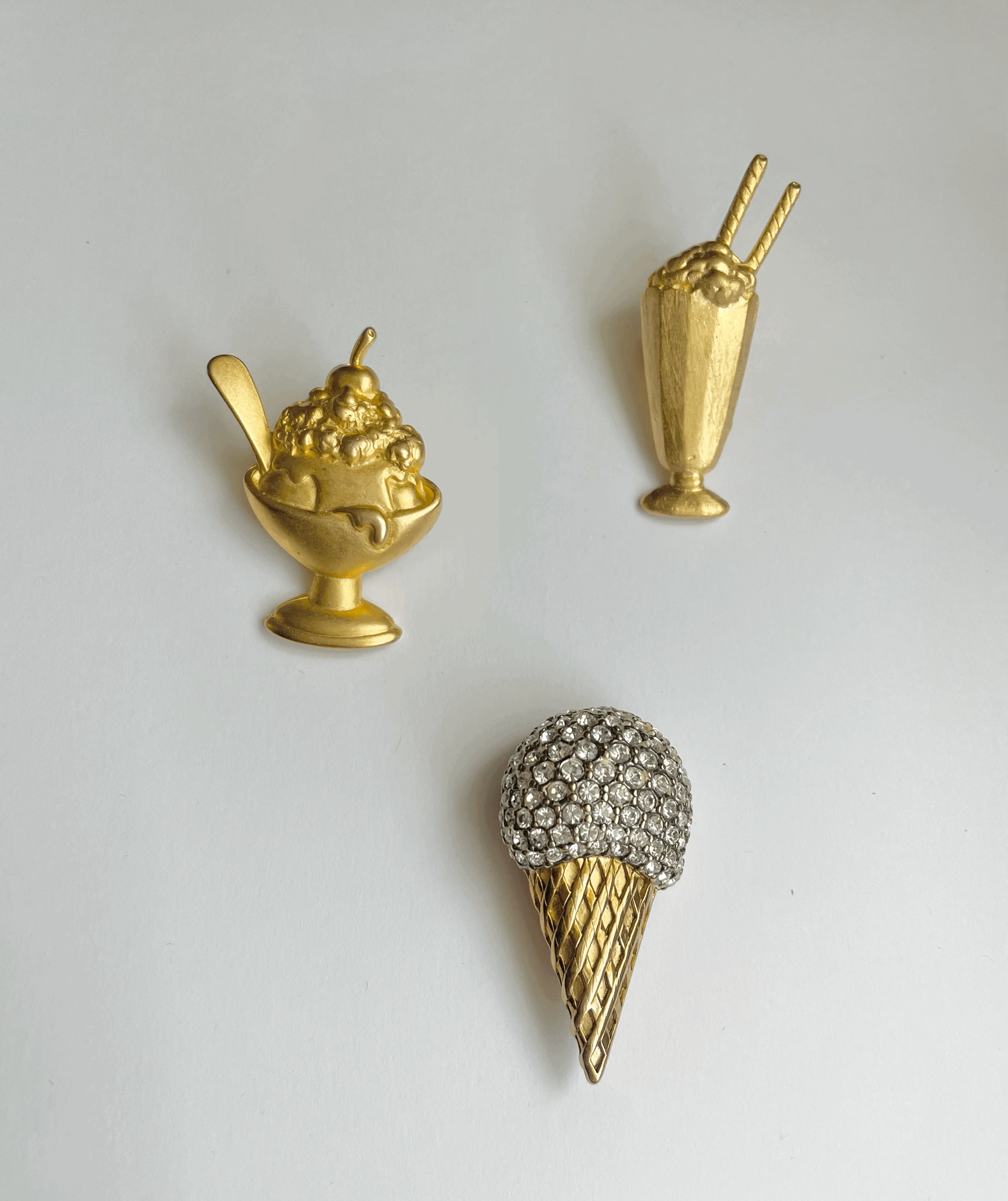 Vintage Ice Cream brooches