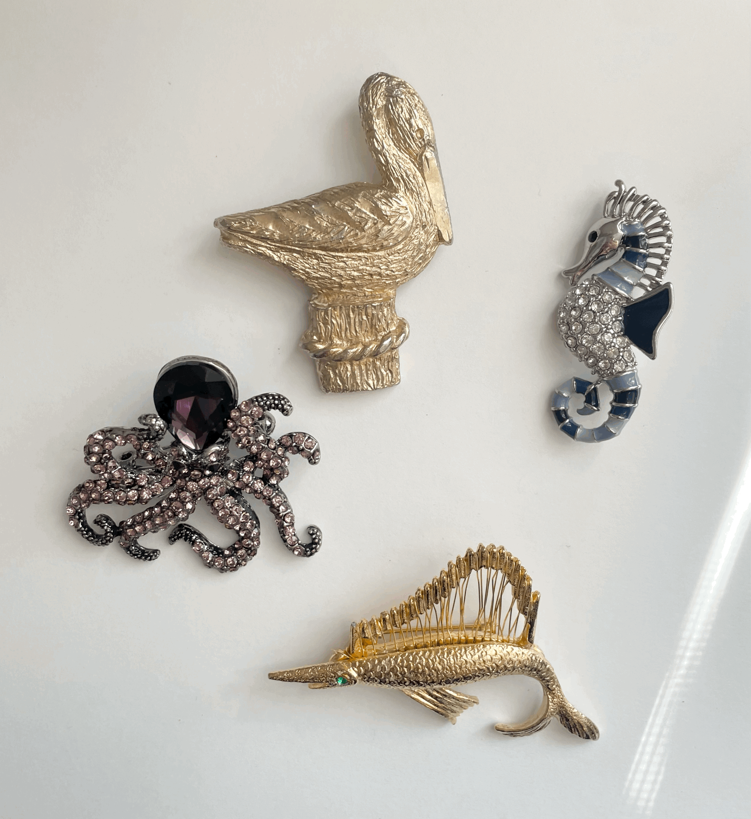 Vintage Sea Animal brooches