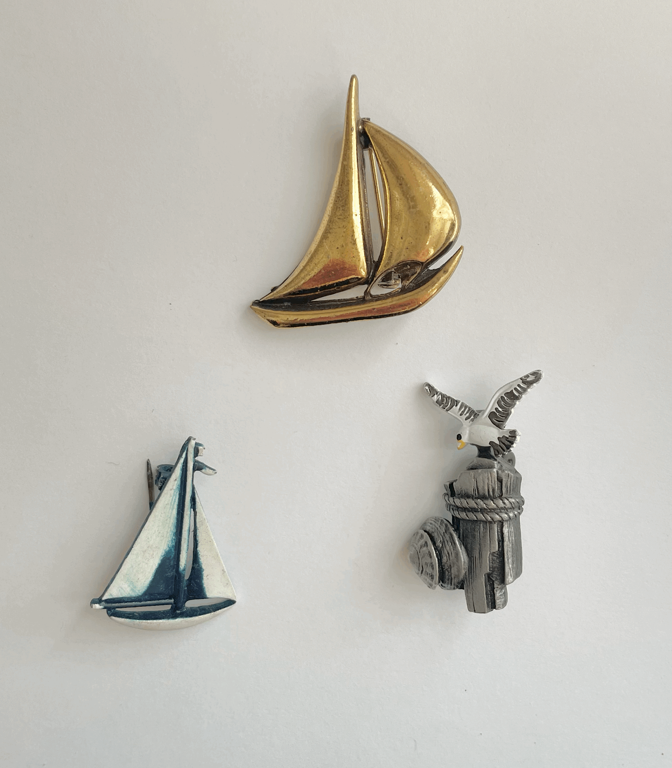 Vintage Sailboat brooches