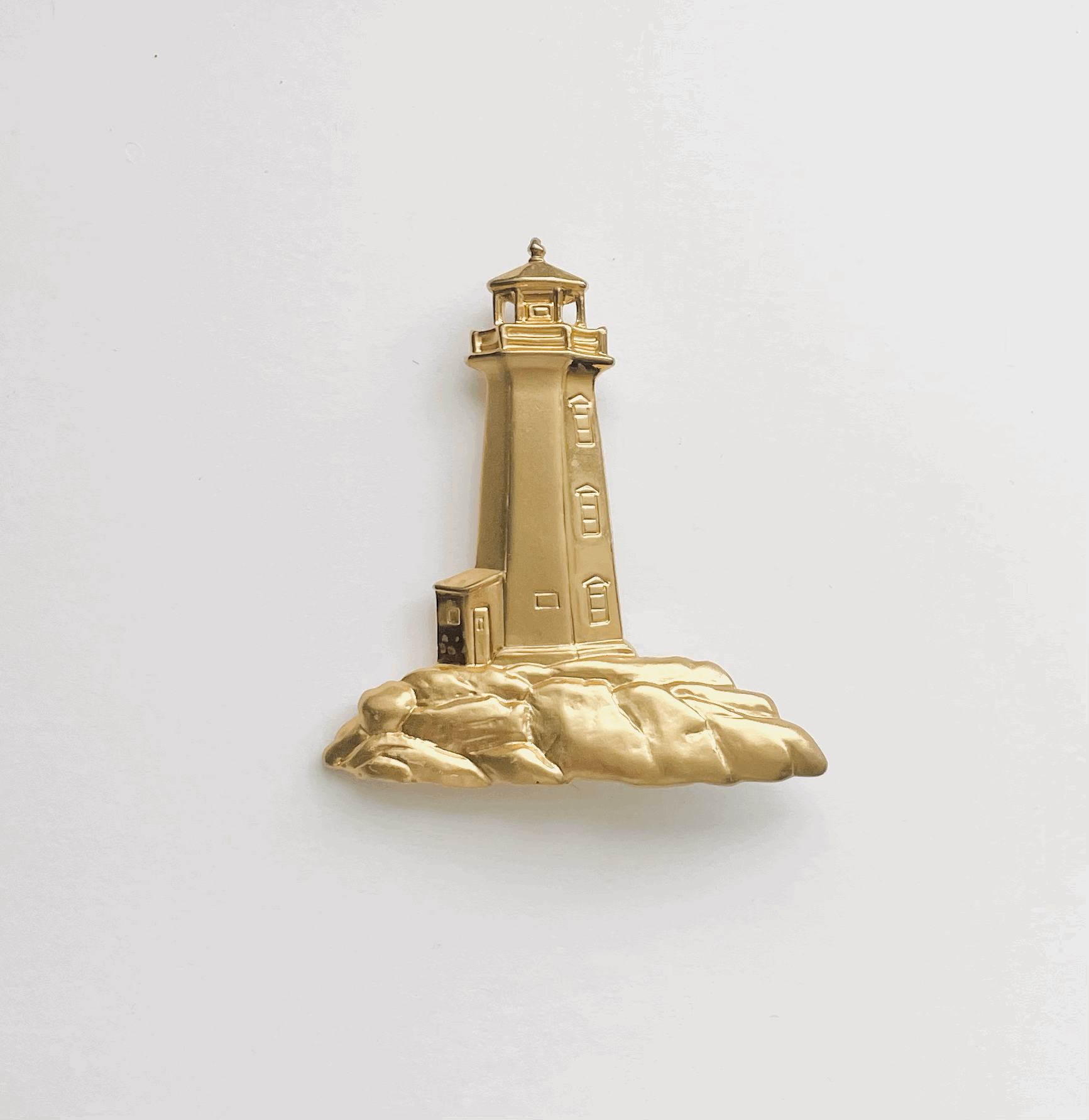 Gold Vintage Lighthouse Brooch