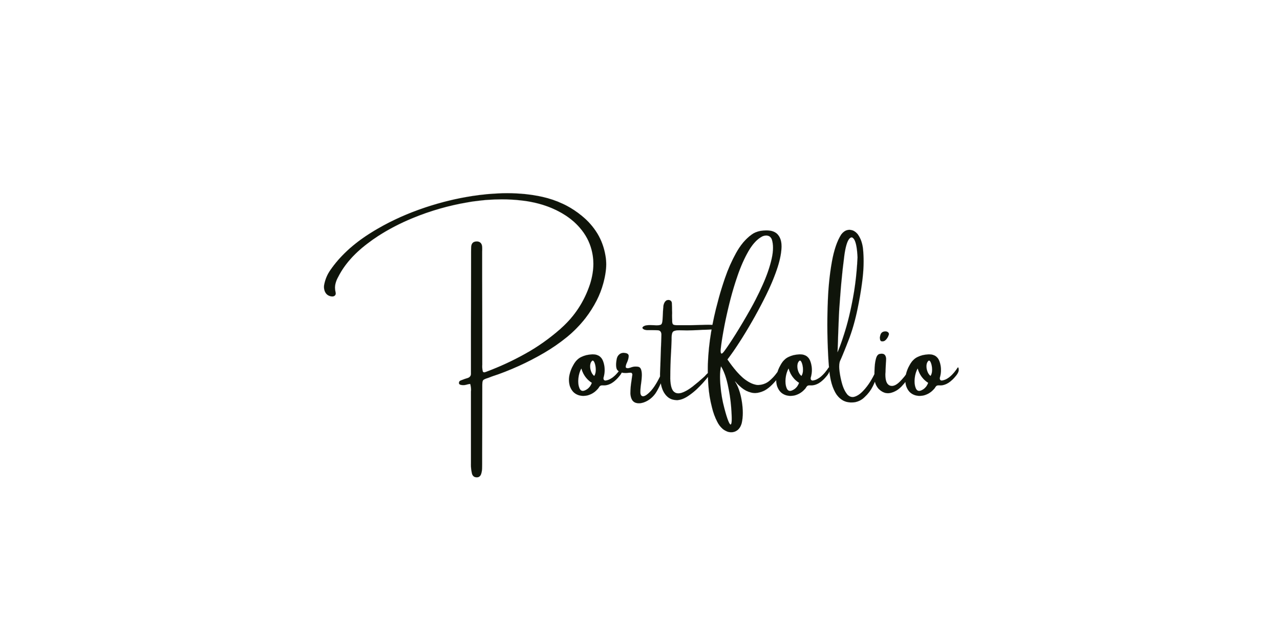 The image displays the words 'My Portfolio' written in elegant, dark script font, set against a black background.