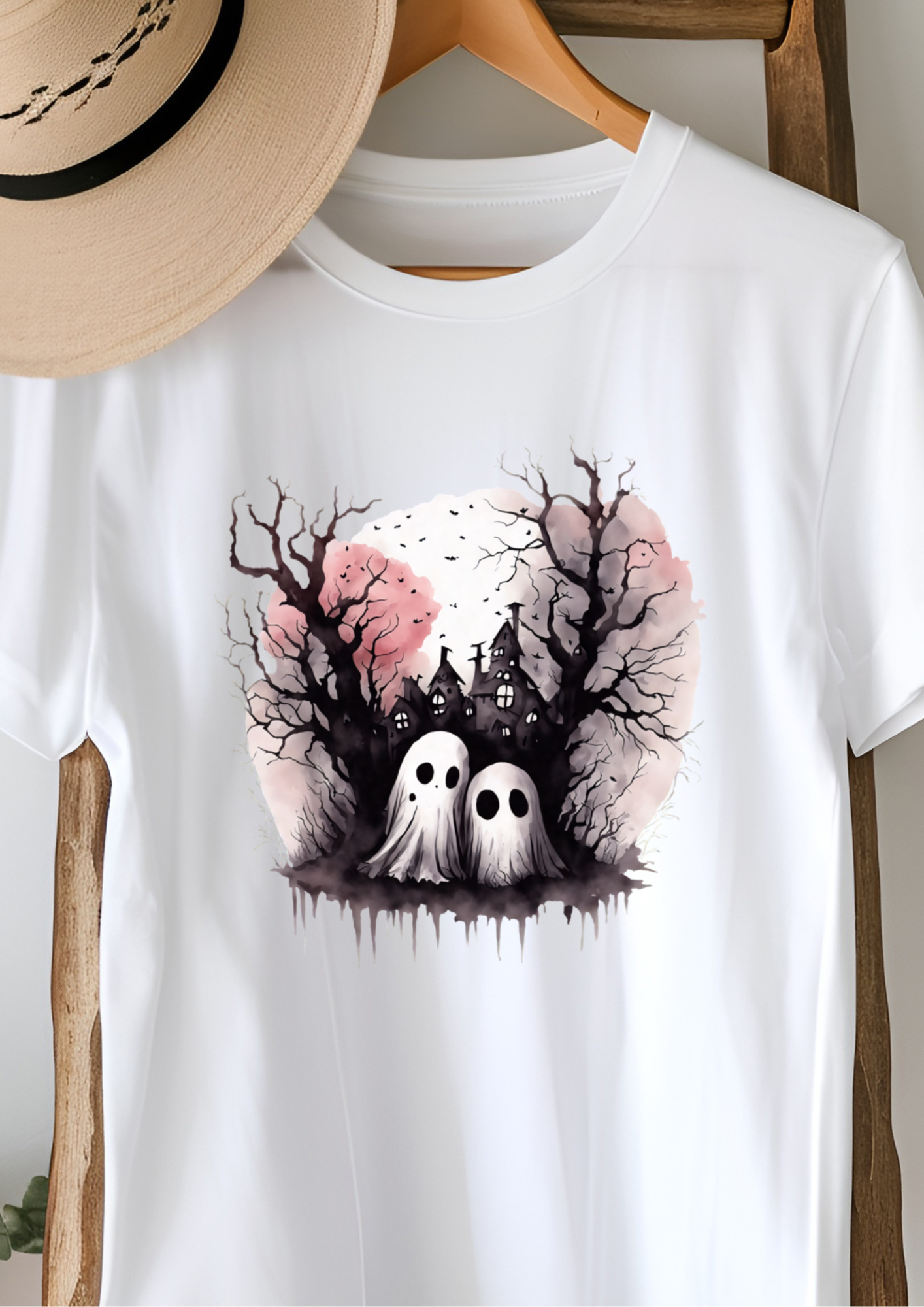 Ghost in the Trees Spooky T-shirt