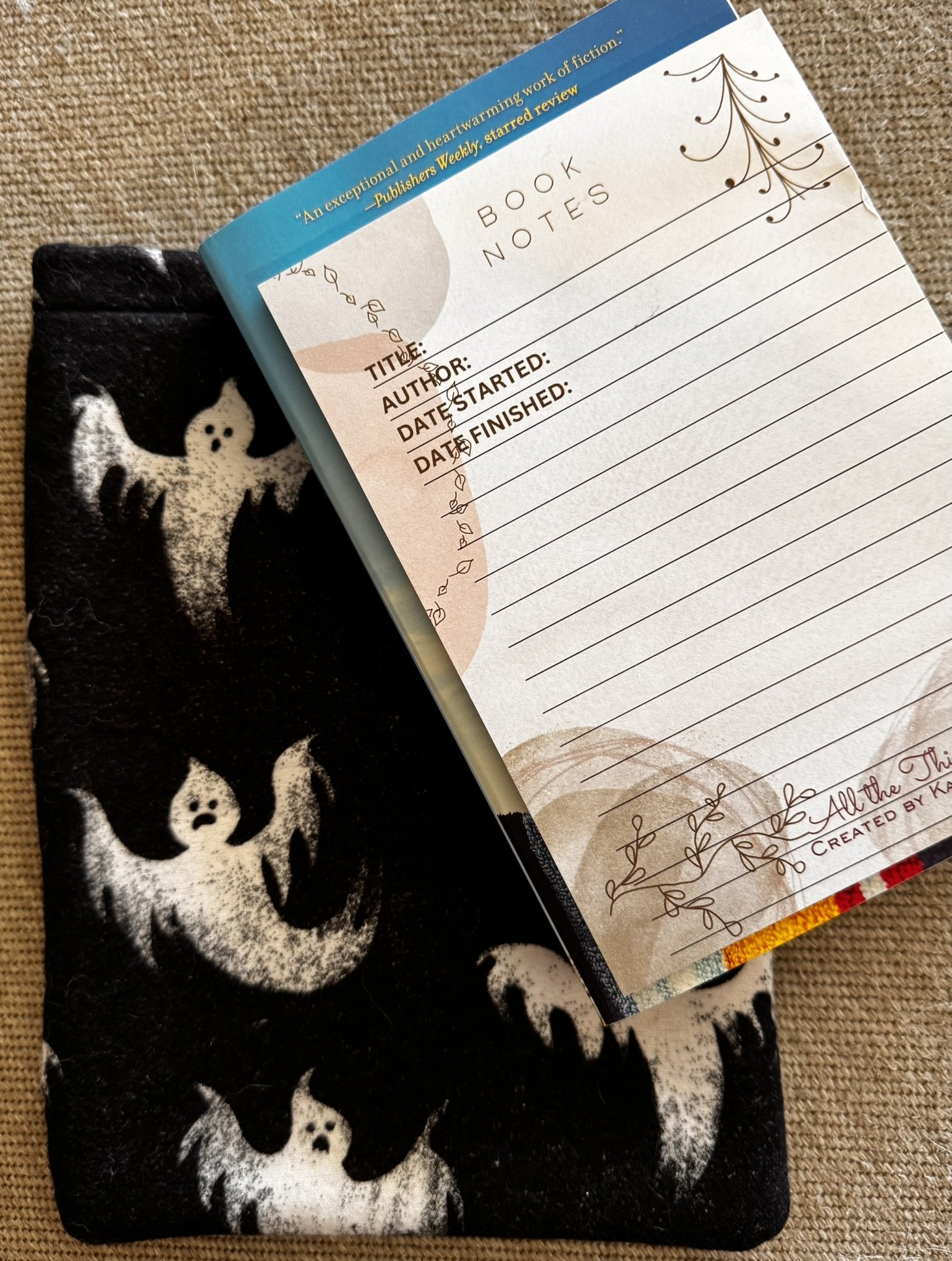 ghost book sleeve pouch book notes.JPEG