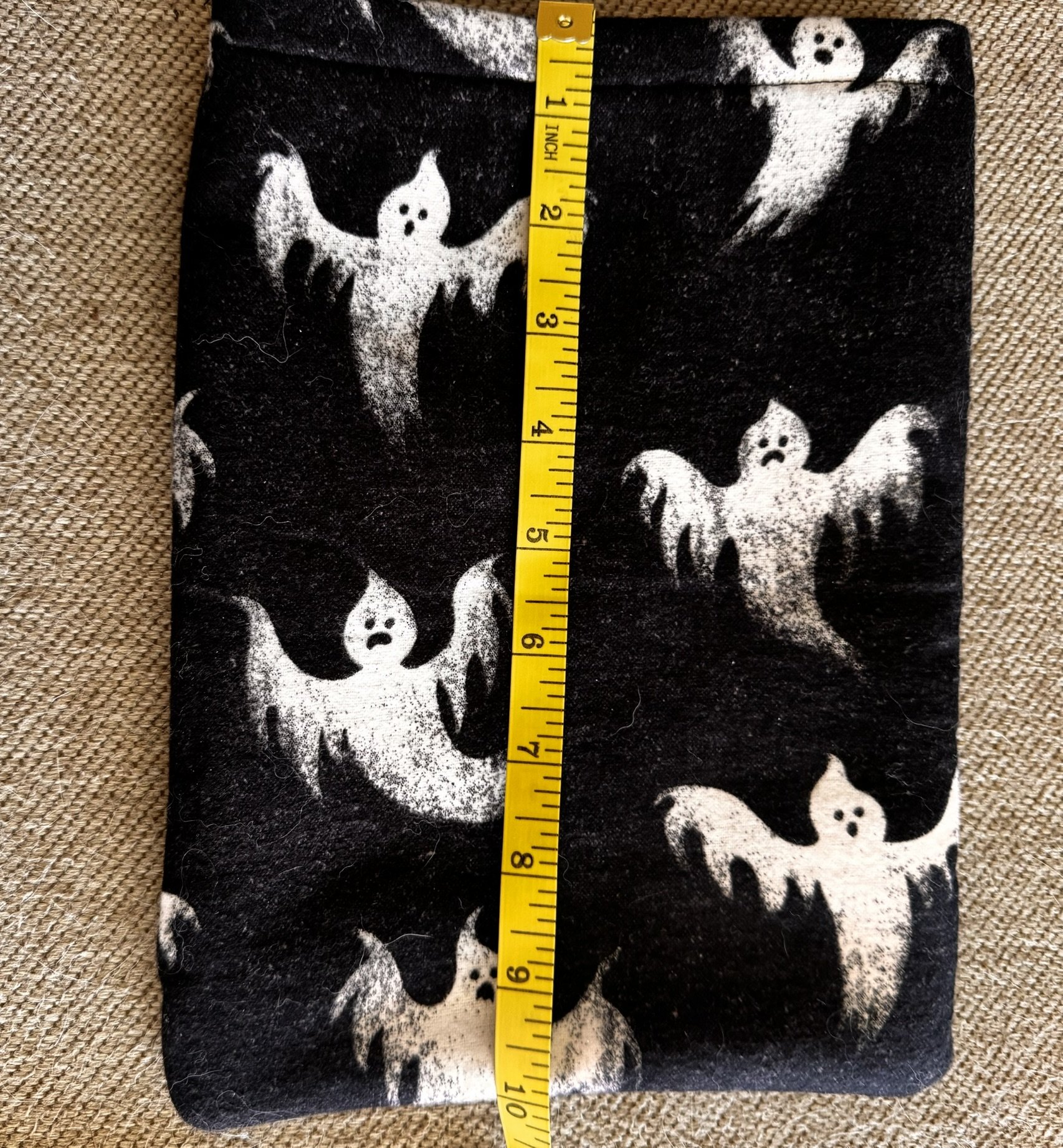 Spooky Ghost Flannel Book Pouch, Book Sleeve