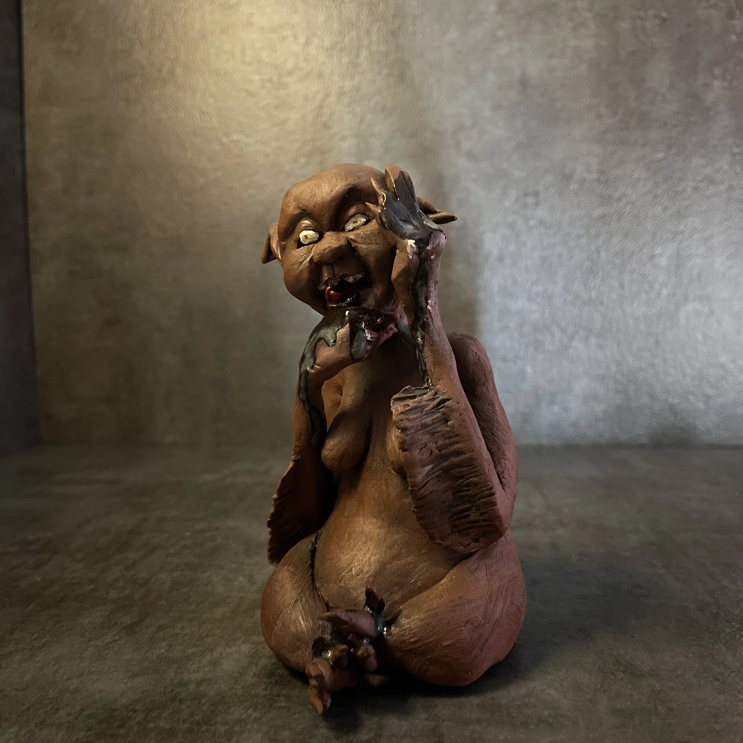 Harpy, terracotta clay with glaze, 2020