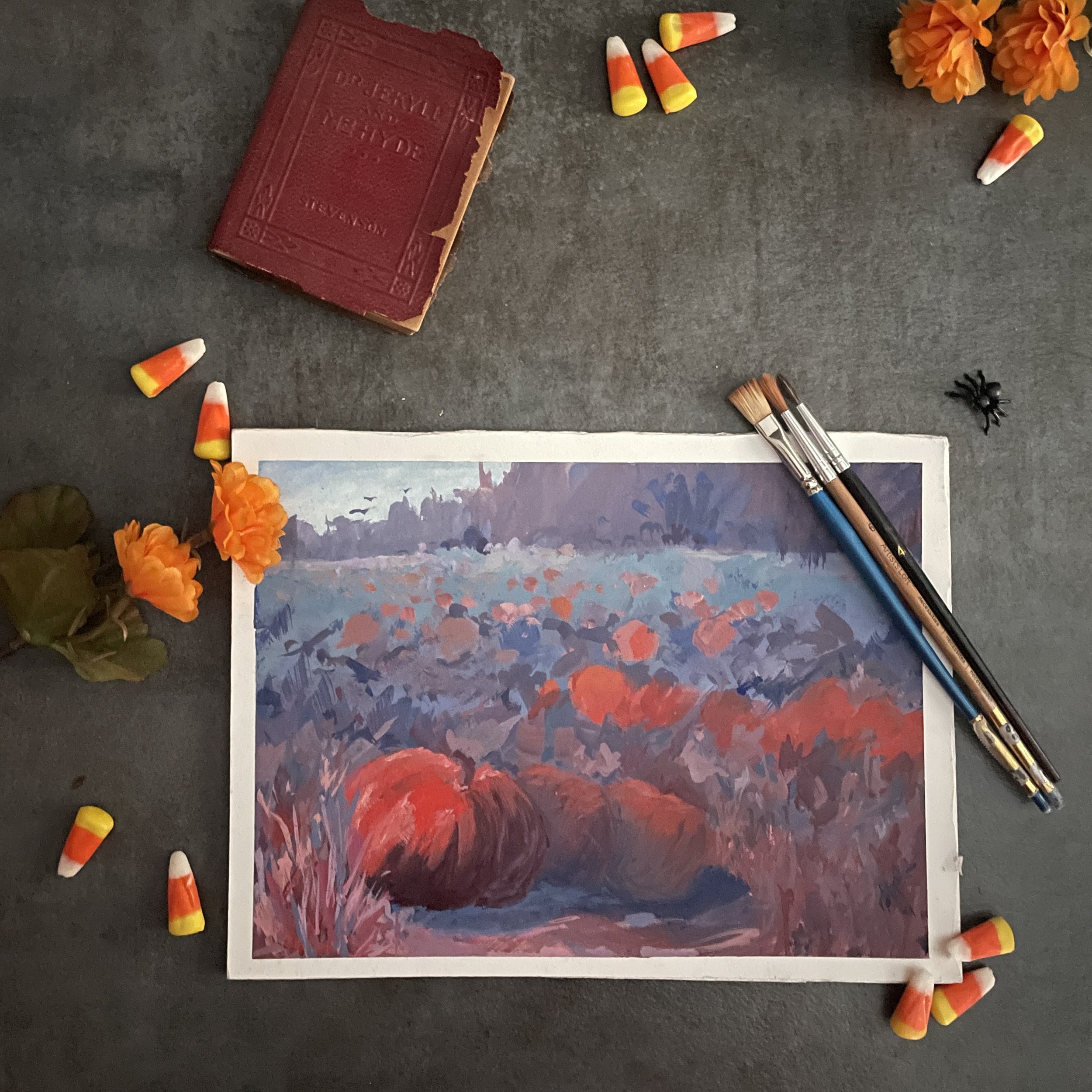 Autumn, gouache on stiff board, 2019