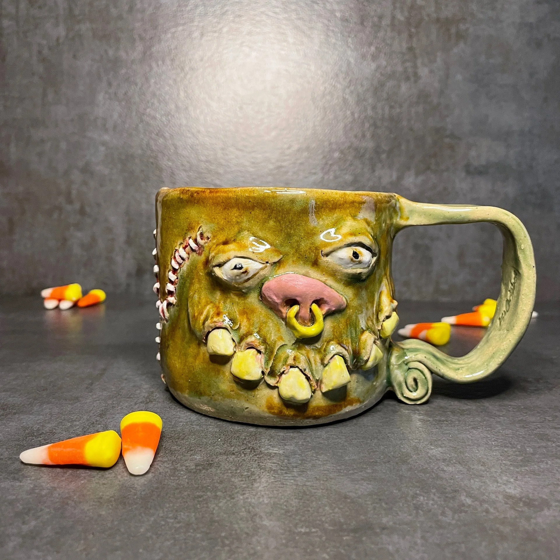 Monster Mug, stoneware with glaze, 2021