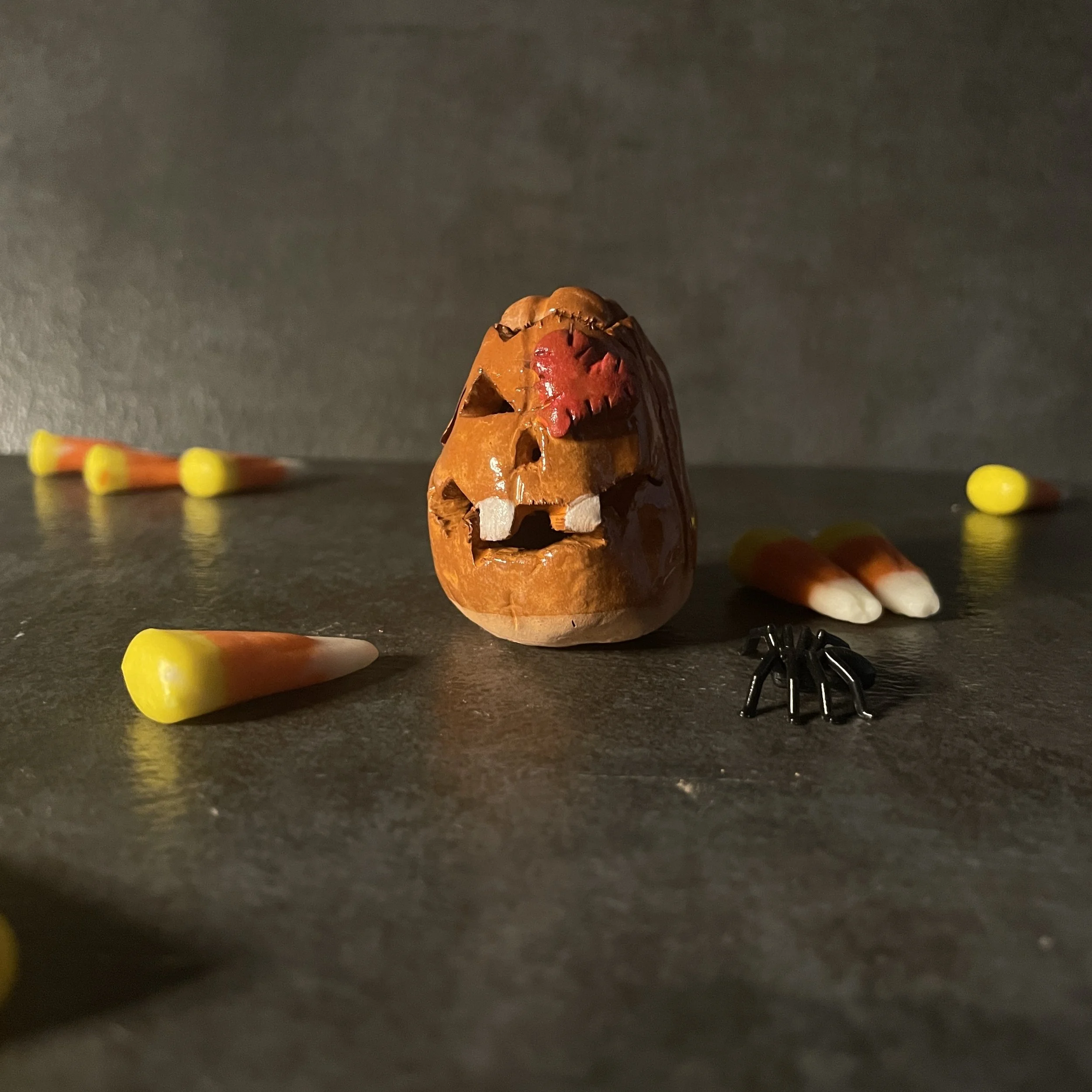 Miniature pumpkin, stoneware clay with glaze, 2020