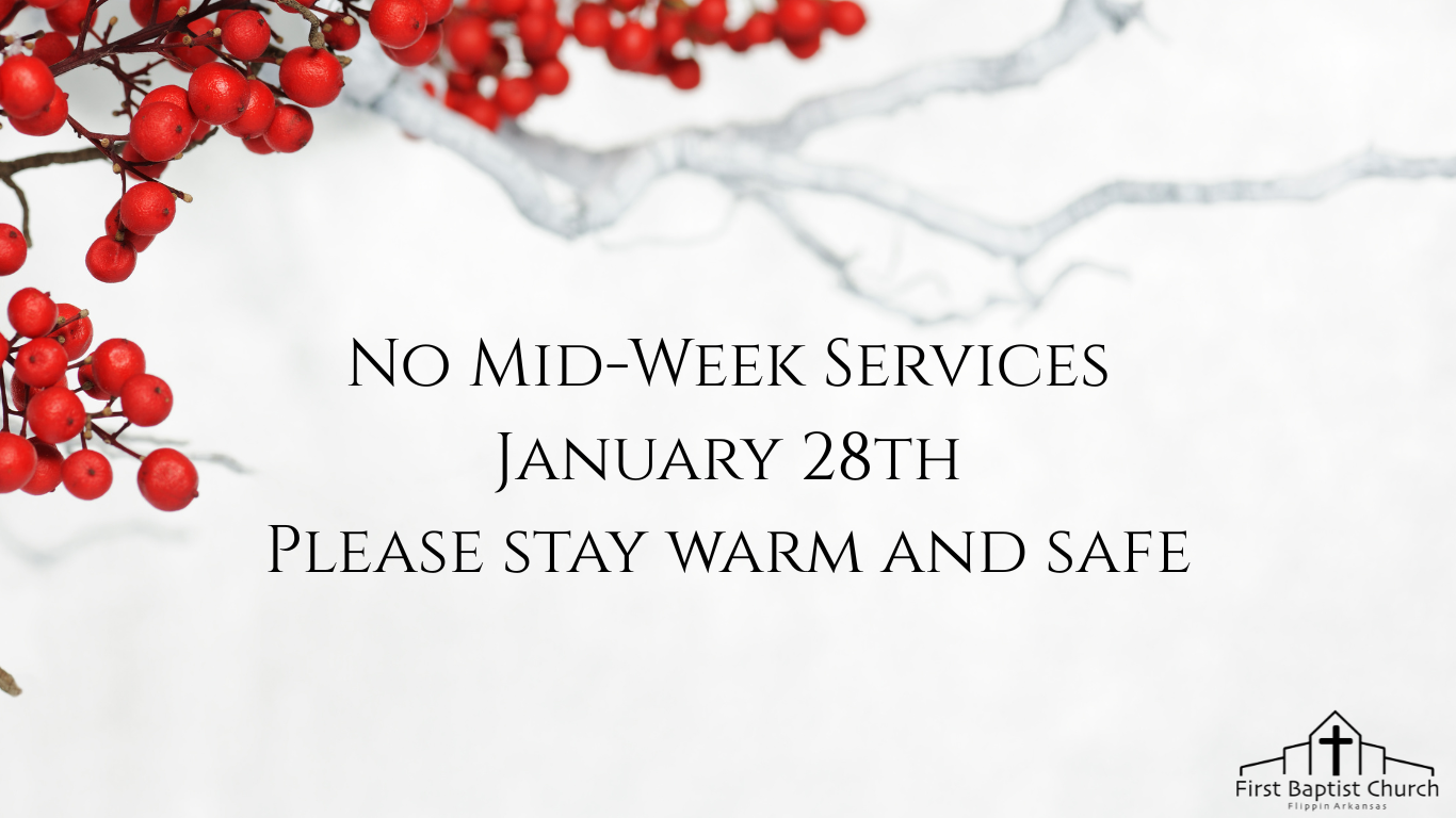 Wednesday Services cancelled