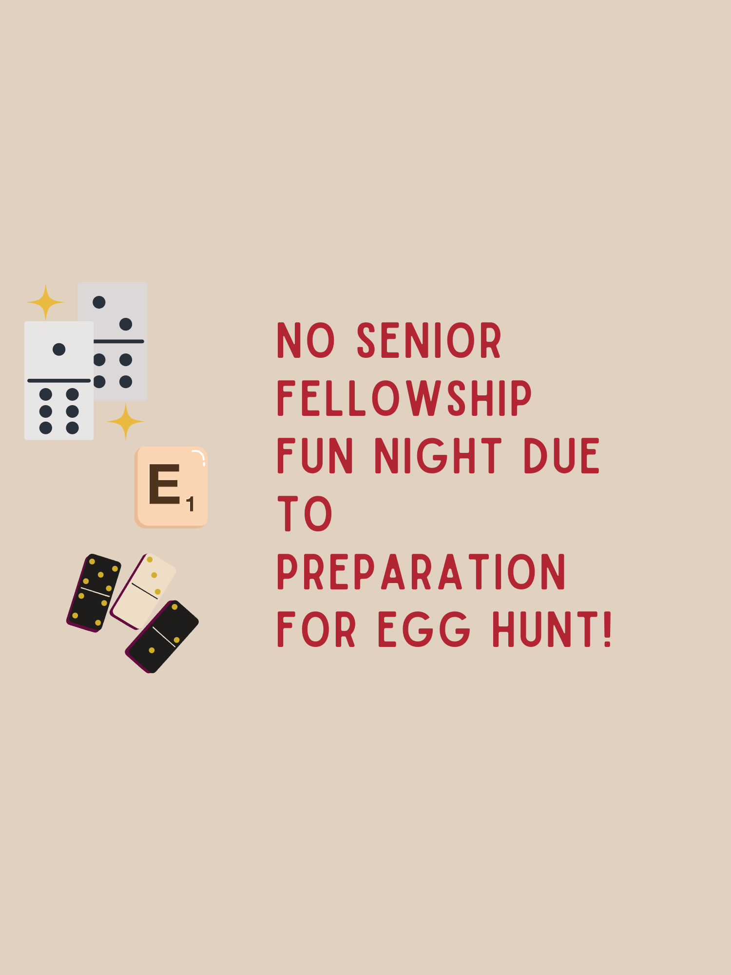 Senior Fellowship Fun Night Cancelled for April