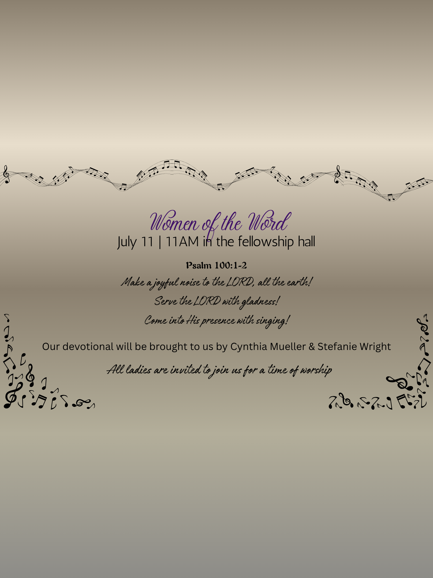 W.O.W. July Event for women!